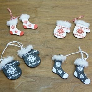 Décorations de Noël à suspendre Mouffles/Chaussettes